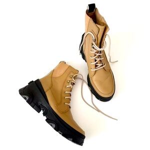 Sorel 8 Brex Boot Lace WP Tawny Buff Black Waterproof Rainboots Leather
